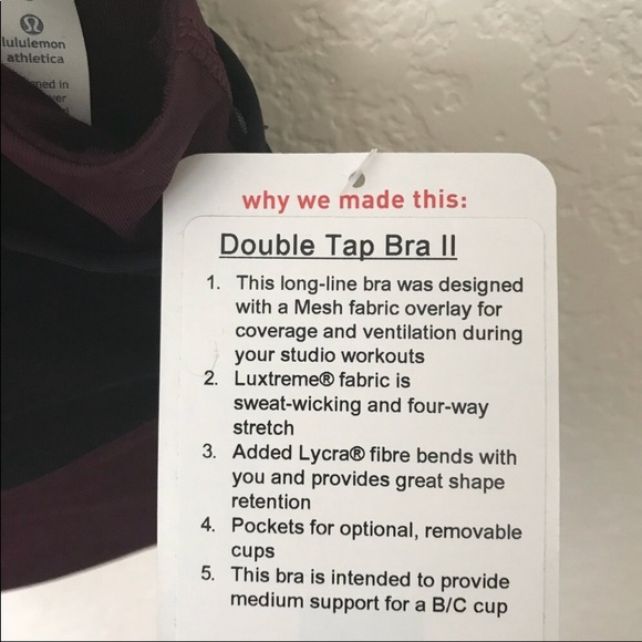 NWT DKAD LULULEMON DOUBLE TAP BRA II - - Size 8 - Picture 4 of 7